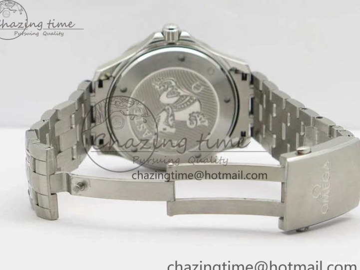 0816 Flexible Seamaster 300M SS OMF 1:1 Best Edition Black Dial Matt Black Ceramic Bezel On SS Bracelet A 8147